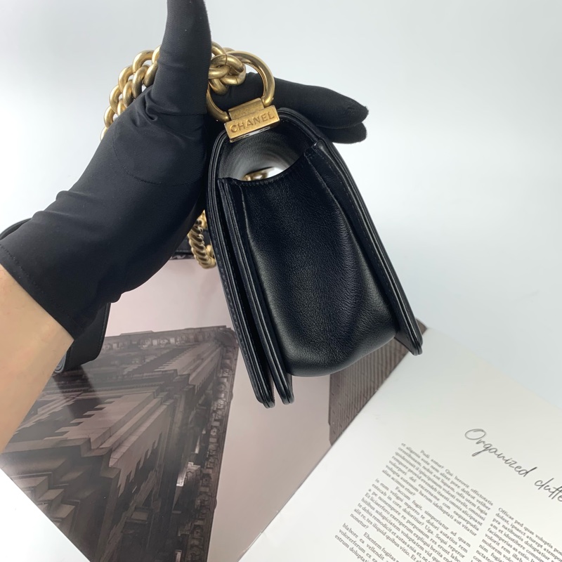 Chanel boy20牛皮黑金 🈶盒子/防塵袋/保卡-7