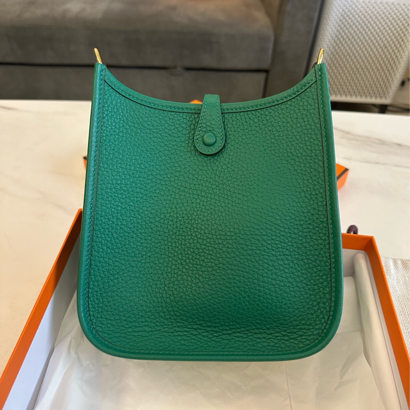 Hermes mini evelyne 綠色金扣-1
