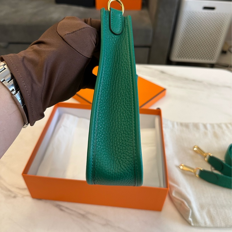 Hermes mini evelyne 綠色金扣-3