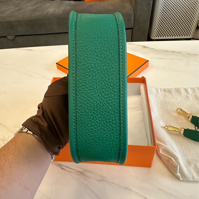 Hermes mini evelyne 綠色金扣-4