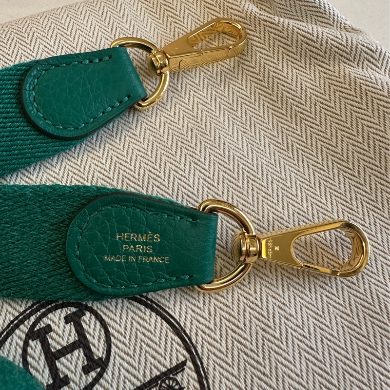 Hermes mini evelyne 綠色金扣-7