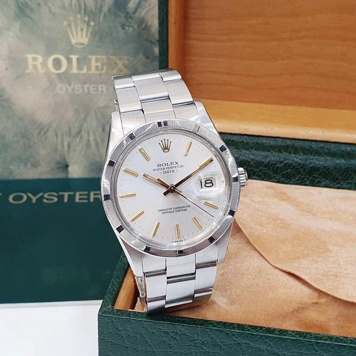 【大眾名錶】ROLEX 勞力士 15010 蠔式恆動 市場稀少 金色時標 十三劃錶圈 銀色面盤 大眾名錶B1183-1