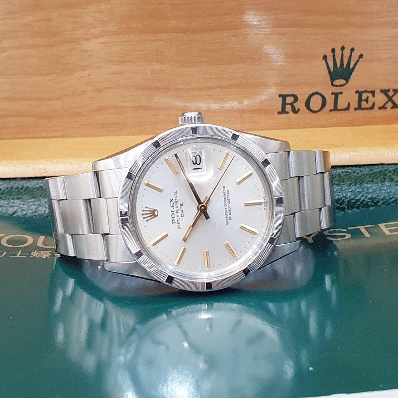 【大眾名錶】ROLEX 勞力士 15010 蠔式恆動 市場稀少 金色時標 十三劃錶圈 銀色面盤 大眾名錶B1183-2