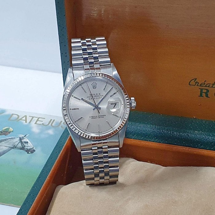 【大眾名錶】ROLEX 勞力士 16014 Datejust 蠔式日誌型 銀色面盤經典百搭 400萬字 大眾名錶B894-2