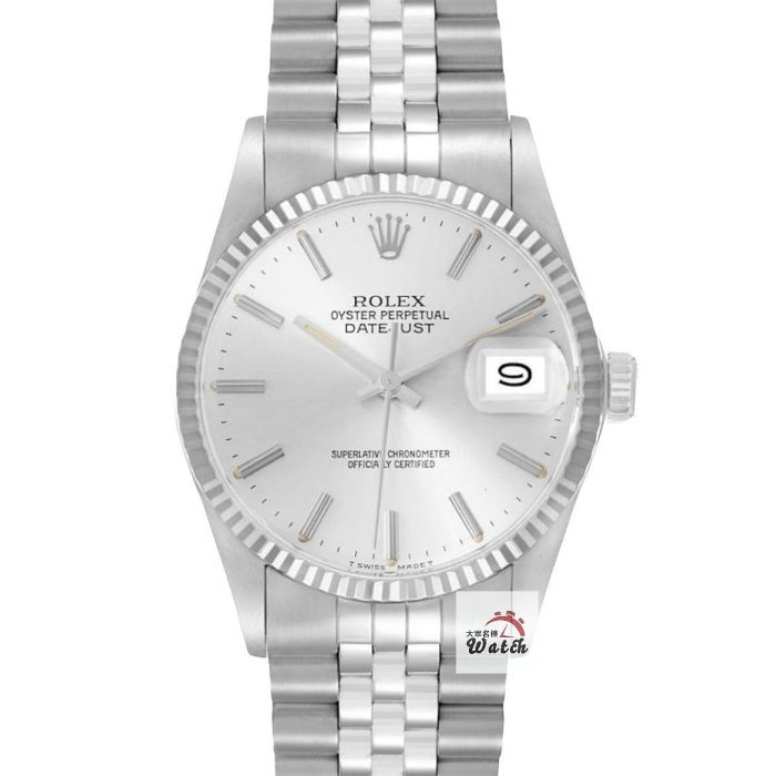 【大眾名錶】ROLEX 勞力士 16014 Datejust 蠔式日誌 銀面盤 台灣AD 錶徑36mm 大眾名錶G185-0
