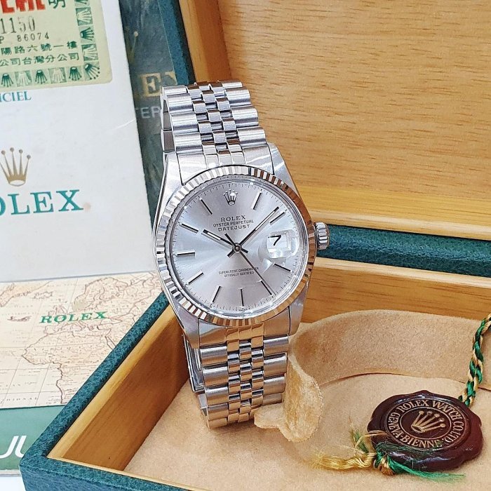 【大眾名錶】ROLEX 勞力士 16014 Datejust 蠔式日誌 銀面盤 台灣AD 錶徑36mm 大眾名錶G185-3