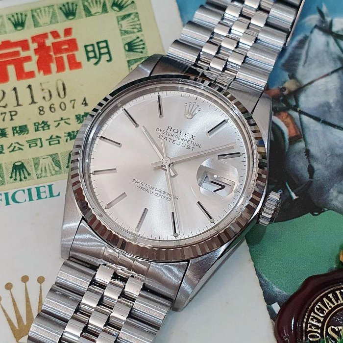 【大眾名錶】ROLEX 勞力士 16014 Datejust 蠔式日誌 銀面盤 台灣AD 錶徑36mm 大眾名錶G185-8