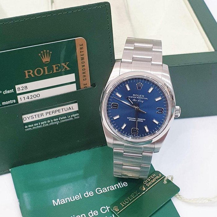 【大眾名錶】ROLEX勞力士 114200 Air-King 空中霸王 藍面 369數字標 2007 大眾名錶B1177-1
