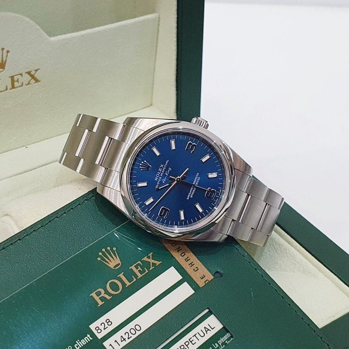 【大眾名錶】ROLEX勞力士 114200 Air-King 空中霸王 藍面 369數字標 2007 大眾名錶B1177-2