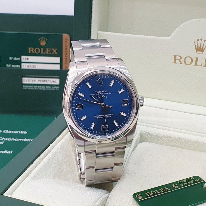 【大眾名錶】ROLEX勞力士 114200 Air-King 空中霸王 藍面 369數字標 2007 大眾名錶B1177-3