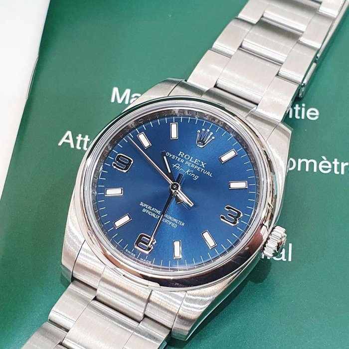 【大眾名錶】ROLEX勞力士 114200 Air-King 空中霸王 藍面 369數字標 2007 大眾名錶B1177-5
