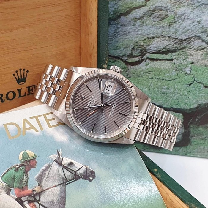 【大眾名錶】ROLEX 勞力士 16234 Datejust 灰色直條紋面盤 錶徑36mm 自動上鍊 大眾名錶B1151-1