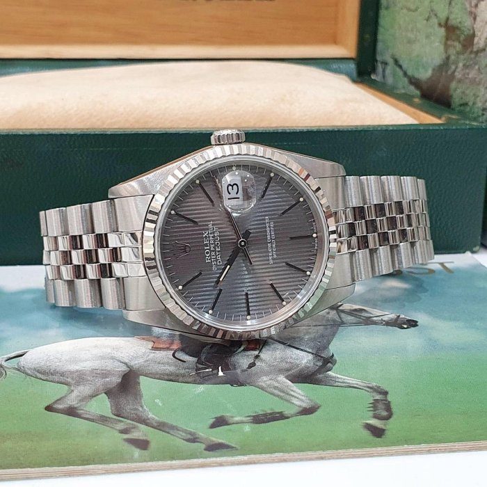 【大眾名錶】ROLEX 勞力士 16234 Datejust 灰色直條紋面盤 錶徑36mm 自動上鍊 大眾名錶B1151-3