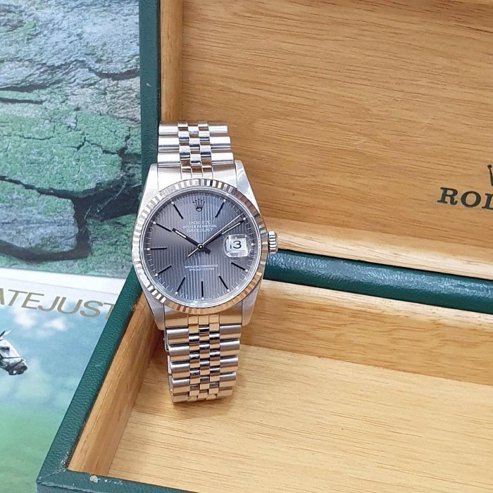 【大眾名錶】ROLEX 勞力士 16234 Datejust 灰色直條紋面盤 錶徑36mm 自動上鍊 大眾名錶B1151-4