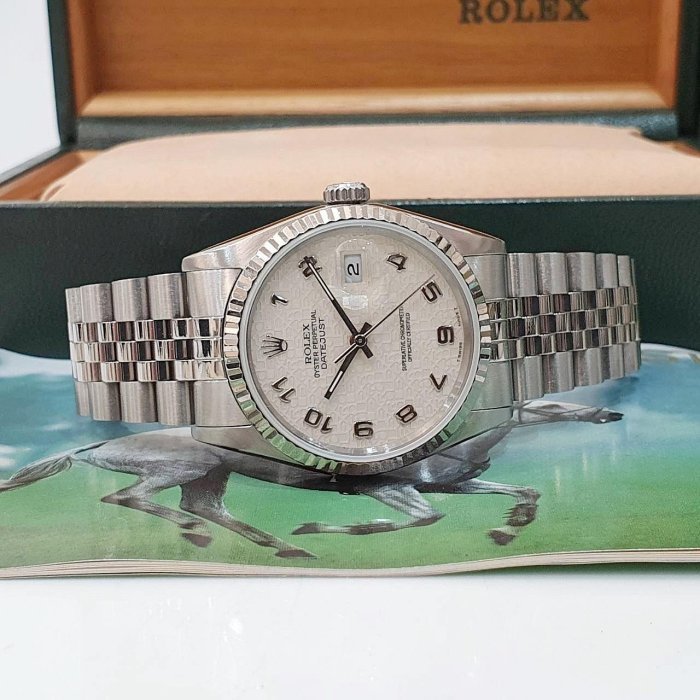 【大眾名錶】ROLEX 勞力士 16234 Datejust 白紀念數字面 原面未翻寫 錶徑36mm 大眾名錶G210-2
