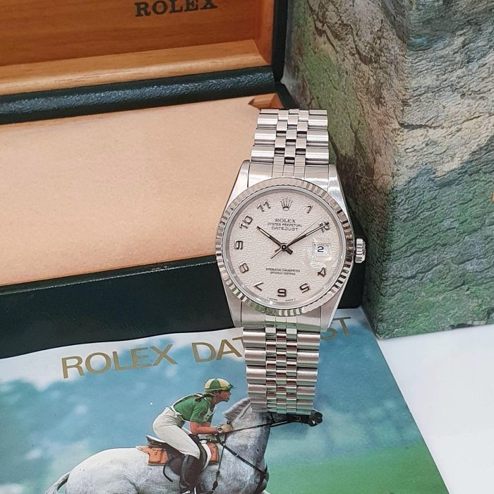 【大眾名錶】ROLEX 勞力士 16234 Datejust 白紀念數字面 原面未翻寫 錶徑36mm 大眾名錶G210-3