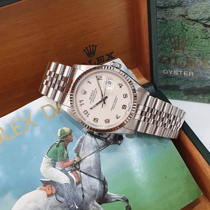 【大眾名錶】ROLEX 勞力士 16234 Datejust 白紀念數字面 原面未翻寫 錶徑36mm 大眾名錶G210-4