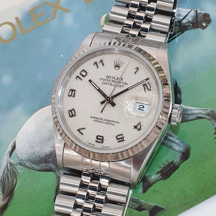【大眾名錶】ROLEX 勞力士 16234 Datejust 白紀念數字面 原面未翻寫 錶徑36mm 大眾名錶G210-8
