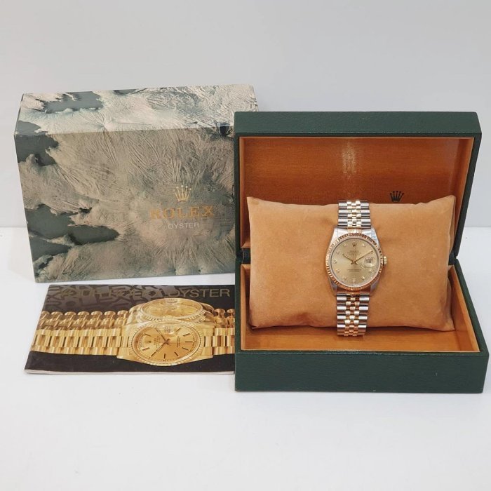 【大眾名錶】ROLEX勞力士 16233 Datejust 蠔式日誌 金十鑽面盤 錶徑36mm 大眾名錶B1213-9