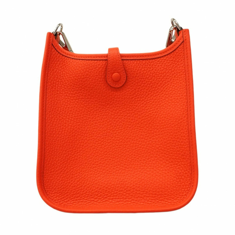 愛馬仕 Evelyne TPM 單肩背包，Taurillon Clemence 皮革，橙色底紋，K 字印記，女士款。-5