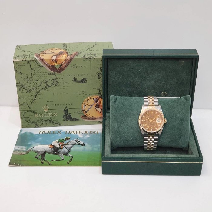 【大眾名錶】ROLEX勞力士 16233 Datejust 市場少見 千鳥紋十鑽面盤 經典太陽圈 大眾名錶B1160-9