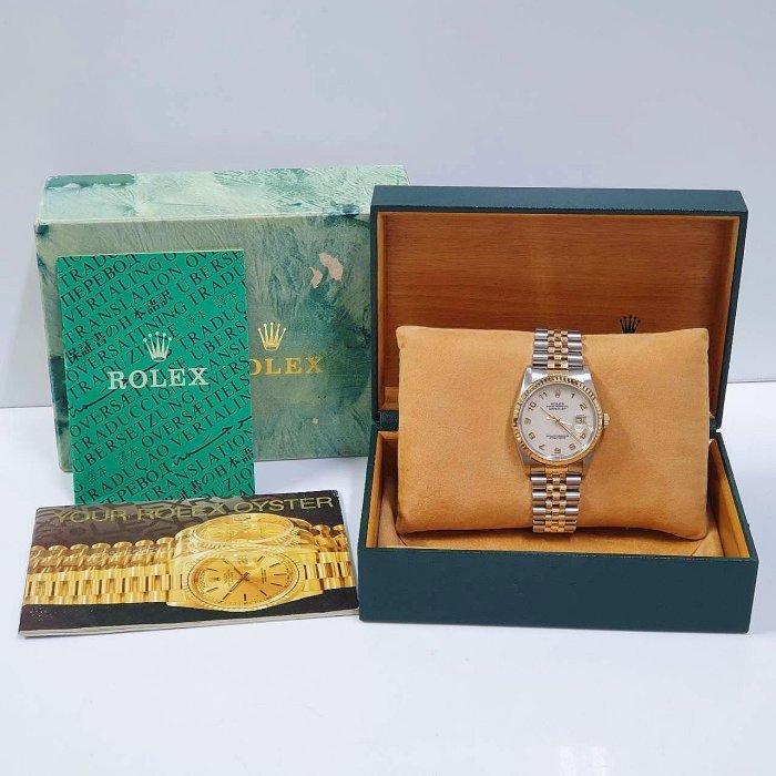 【大眾名錶】ROLEX勞力士 16233 Datejust 蠔式日誌 18K半金 白色紀念面盤 阿拉伯 大眾名錶G150-8