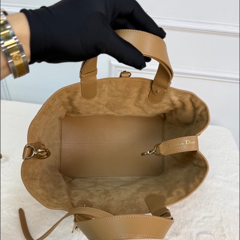 Blackpink jisoo同款❤️‍🔥 DIOR Toujours土著包 中號 子母袋款 奶茶色牛皮-4