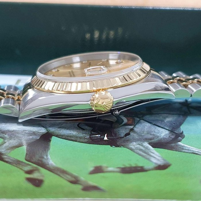 【大眾名錶】ROLEX勞力士 16233 Datejust 蠔式日誌 金十鑽面盤 新包台 錶徑36mm 大眾名錶G087-5