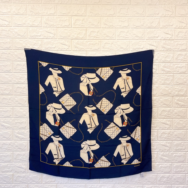 近新超低價✨香奈兒Chanel稀有款絕美coco夫人珍珠項鏈 cf圖騰 真絲絲巾領巾可裱框-1