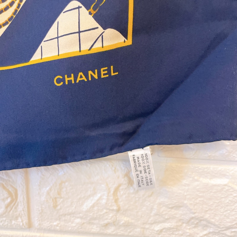 近新超低價✨香奈兒Chanel稀有款絕美coco夫人珍珠項鏈 cf圖騰 真絲絲巾領巾可裱框-3