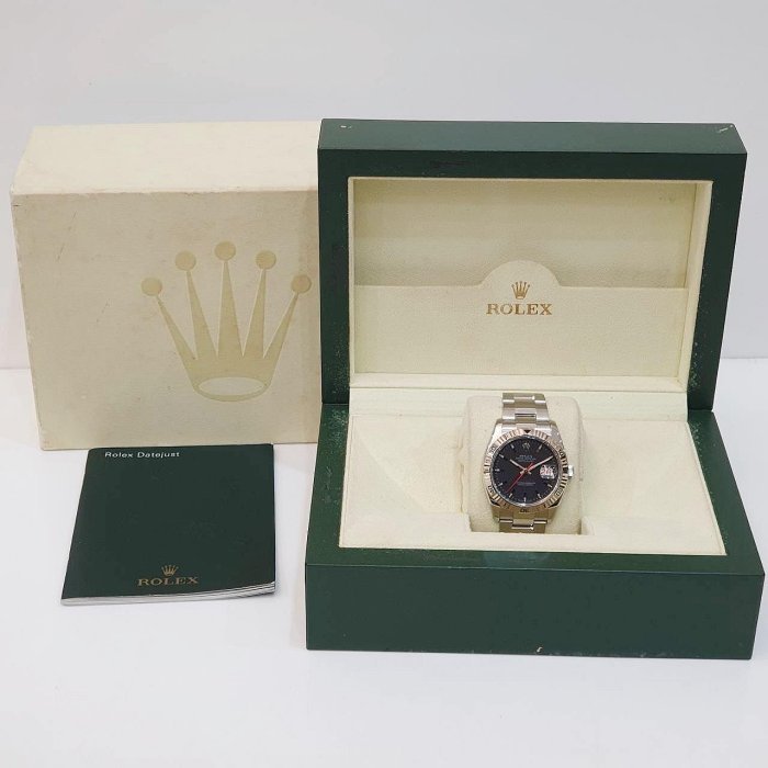 【大眾名錶】ROLEX 勞力士 116264 Datejust 黑面紅針 爬山虎 日期窗 錶徑36mm 大眾名錶G173-9