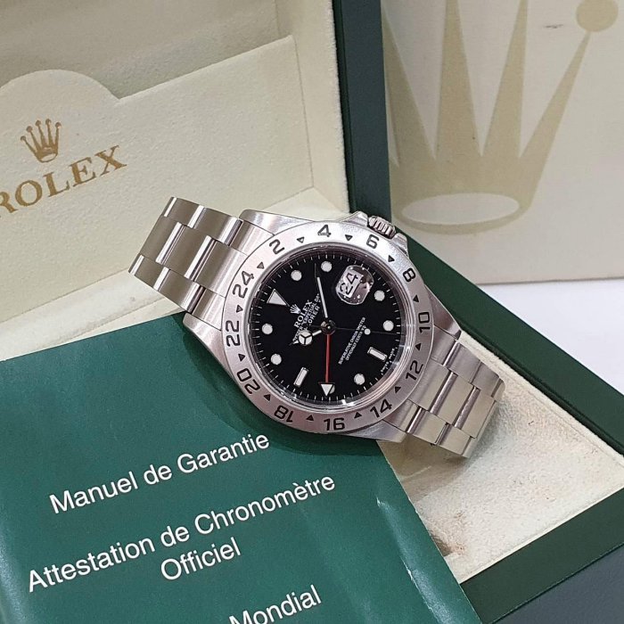 【大眾名錶】ROLEX 勞力士 16570 Explorer ll 探險家二號 絕版 黑面紅針 大眾名錶B1192-1