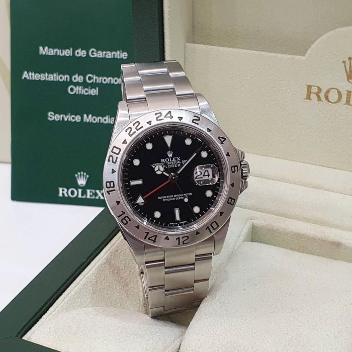 【大眾名錶】ROLEX 勞力士 16570 Explorer ll 探險家二號 絕版 黑面紅針 大眾名錶B1192-2
