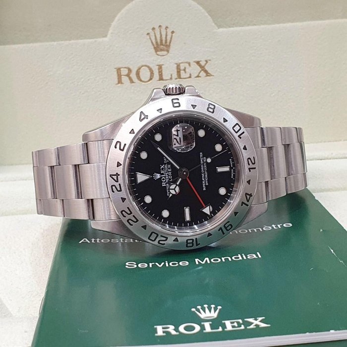 【大眾名錶】ROLEX 勞力士 16570 Explorer ll 探險家二號 絕版 黑面紅針 大眾名錶B1192-3