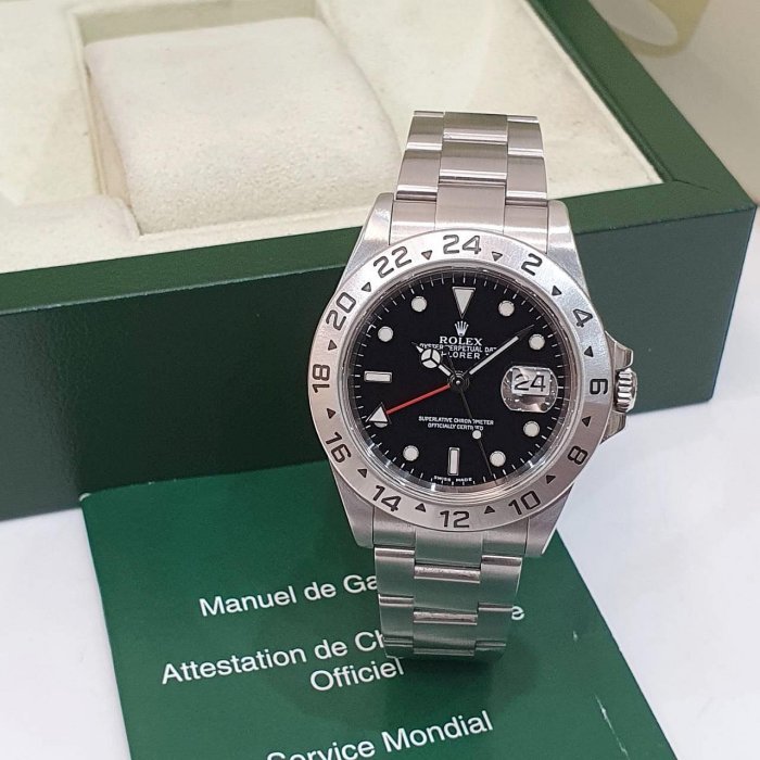 【大眾名錶】ROLEX 勞力士 16570 Explorer ll 探險家二號 絕版 黑面紅針 大眾名錶B1192-4
