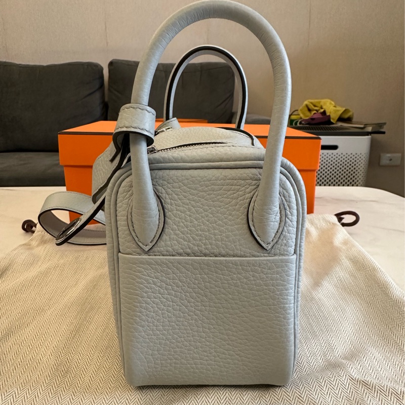 Hermes mini lindy II 聖杯藍 銀扣-2