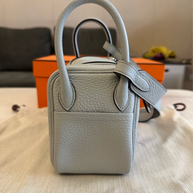 Hermes mini lindy II 聖杯藍 銀扣-3