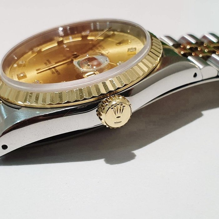 【大眾名錶】ROLEX勞力士 16233 Datejust 蠔式日誌 金十鑽面盤台灣AD 錶徑36mm 大眾名錶G188-6