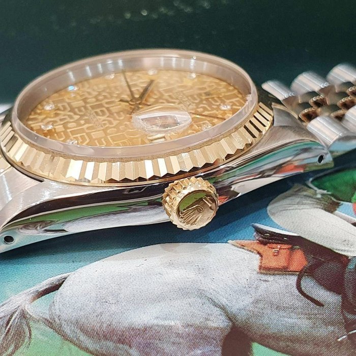 【大眾名錶】ROLEX勞力士 16233 Datejust 蠔式日誌 金十鑽紀念面盤 全配件台灣AD 大眾名錶B1132-6