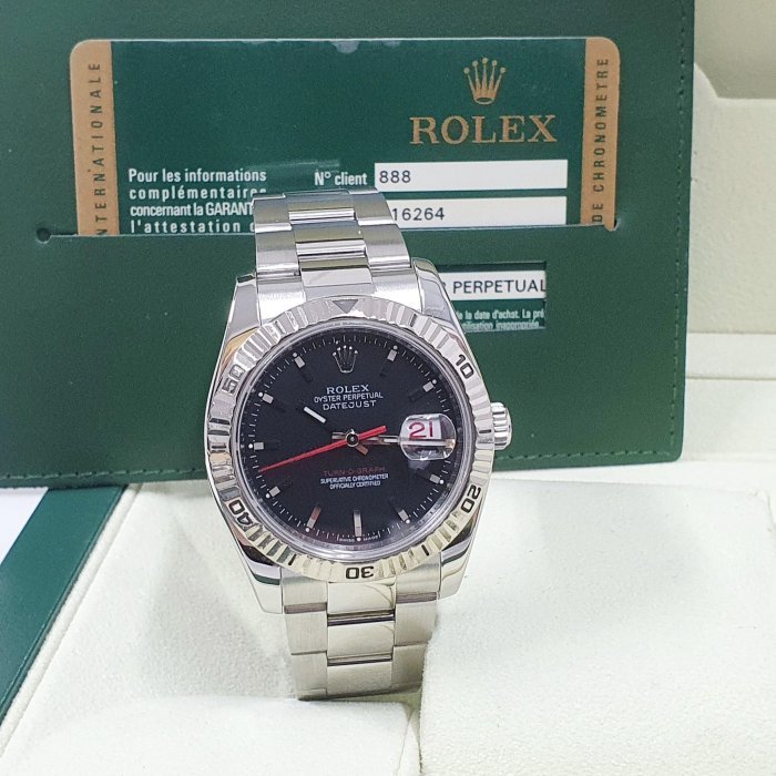 【大眾名錶】ROLEX 勞力士 116264 Datejust 高CP值 爬山虎 黑面紅針 防偽內圈 錶徑36mm 大眾名錶B1069-2