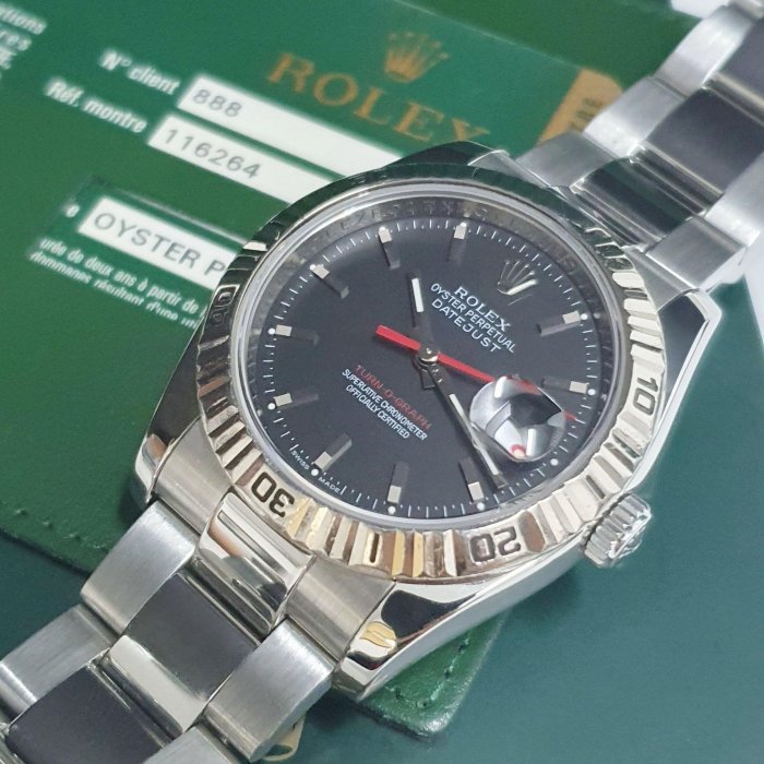 【大眾名錶】ROLEX 勞力士 116264 Datejust 高CP值 爬山虎 黑面紅針 防偽內圈 錶徑36mm 大眾名錶B1069-4