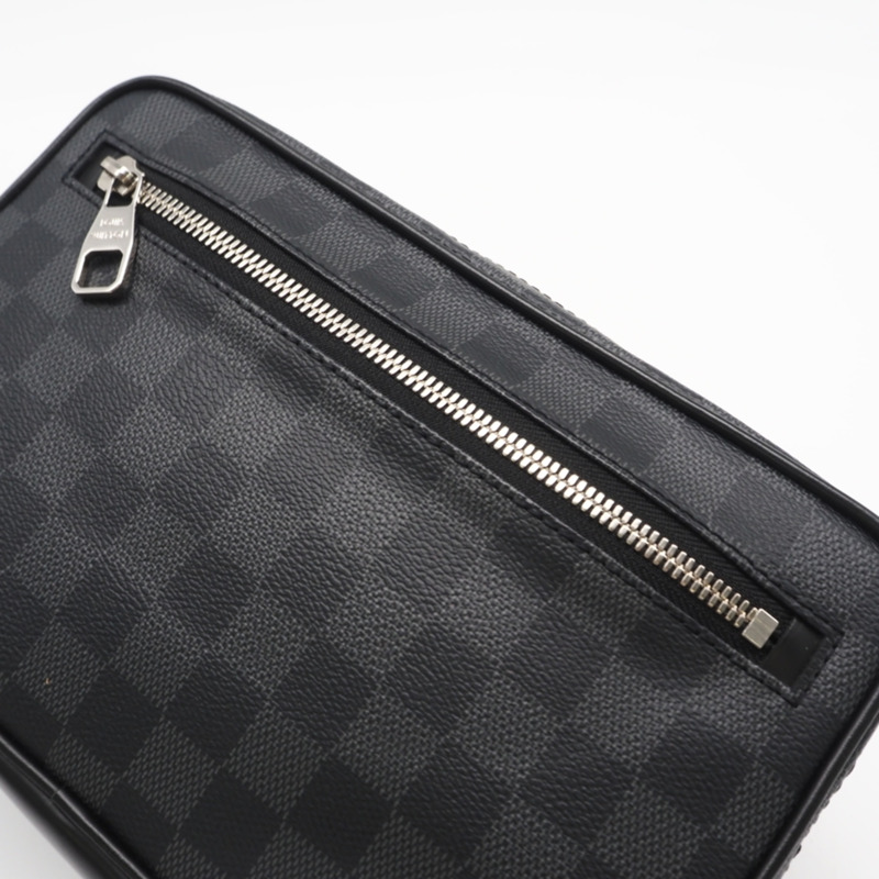 路易威登 Damier Graphite Pochette Kasai N41664 第二件包 黑色灰色塗層帆布 男士-8