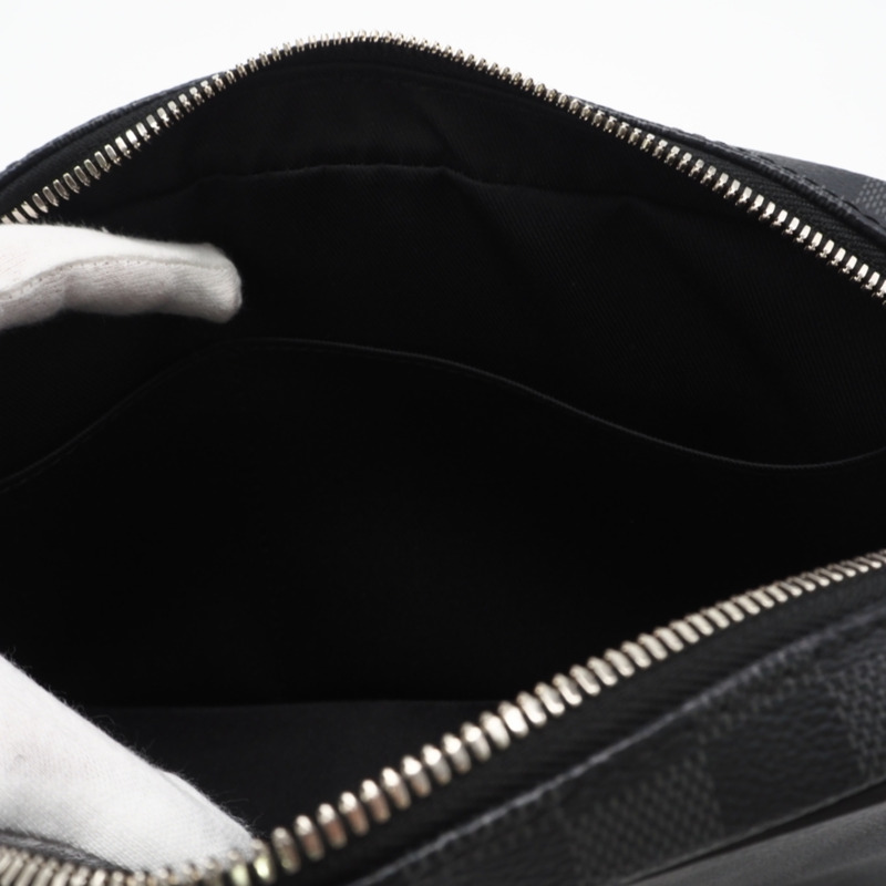 路易威登 Damier Graphite Pochette Kasai N41664 第二件包 黑色灰色塗層帆布 男士-10