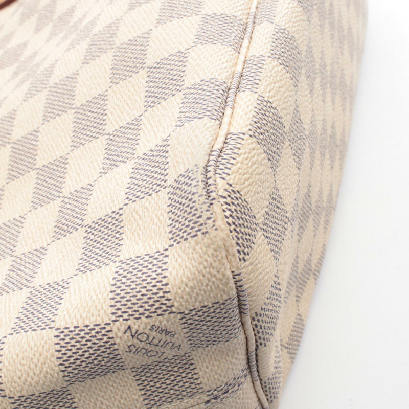 路易威登 Neverfull PM 單肩手提包 N51110 Damier Azur 白色二手女士-7