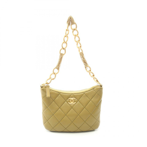 香奈兒 (CHANEL) 小號單肩鏈條包 AS3223 羊皮橄欖綠 二手 女士 金色五金