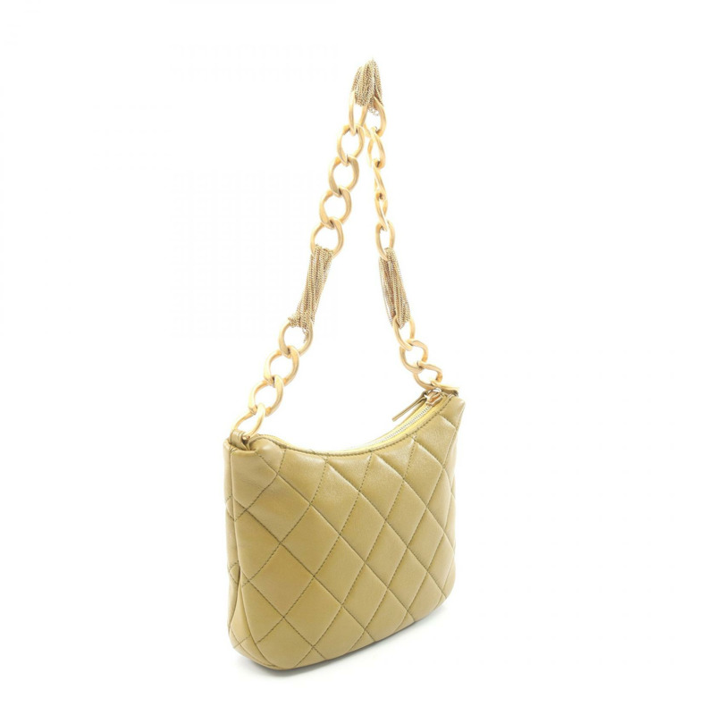 香奈兒 (CHANEL) 小號單肩鏈條包 AS3223 羊皮橄欖綠 二手 女士 金色五金-1