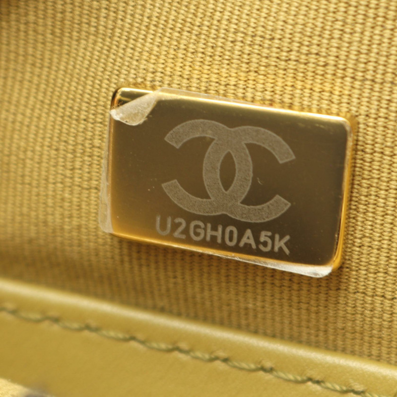 香奈兒 (CHANEL) 小號單肩鏈條包 AS3223 羊皮橄欖綠 二手 女士 金色五金-4