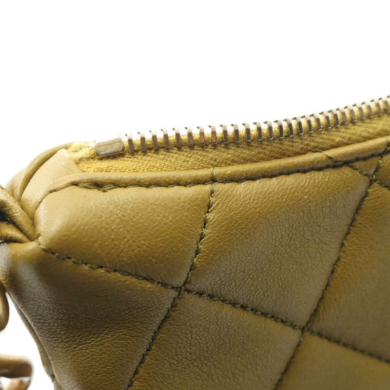 香奈兒 (CHANEL) 小號單肩鏈條包 AS3223 羊皮橄欖綠 二手 女士 金色五金-6