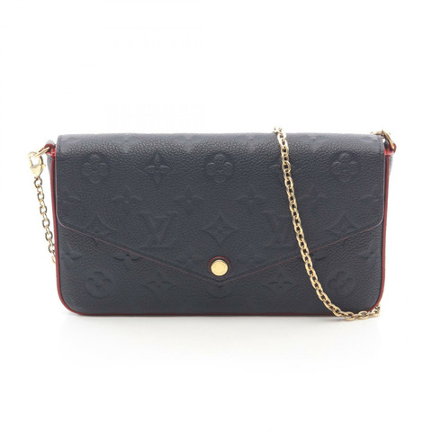 路易威登 Pochette Felice 鏈條肩斜背包 M64099 皮革 海軍藍