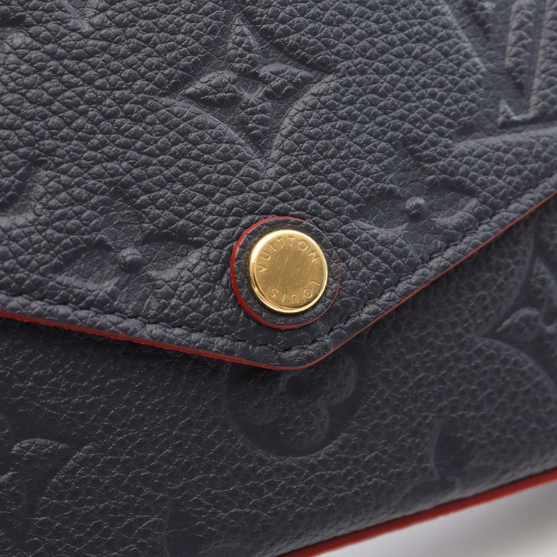 路易威登 Pochette Felice 鏈條肩斜背包 M64099 皮革 海軍藍-6